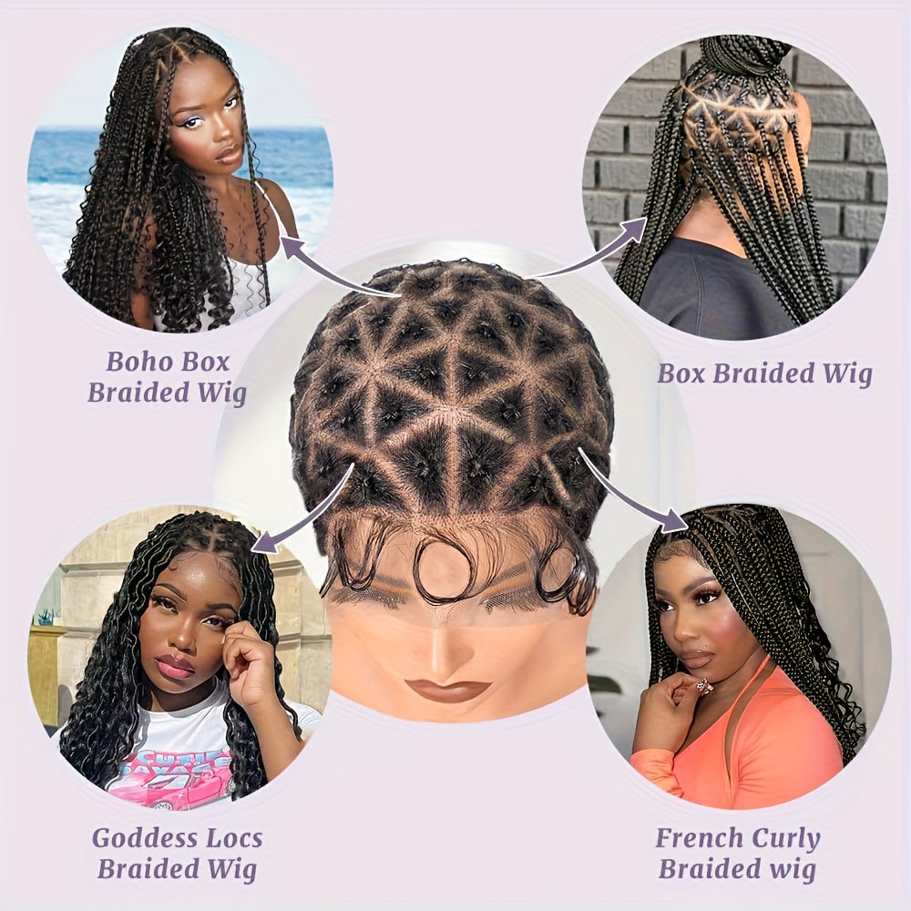 Wig Caps with Braids And Baby Hair, Double Full Lace Design for Wig Creation, Breathable Lace Caps, And Glueless Hair Net Liners for Crochet Wigs.
