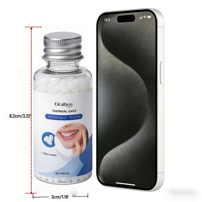 Temporary False Tooth Kit DIY Cosmetic Dental Repair Realistic Moldable Thermoplastic for Missing Broken Teeth Secure Fit Eating Daily Wear Men Women Elderly 30g