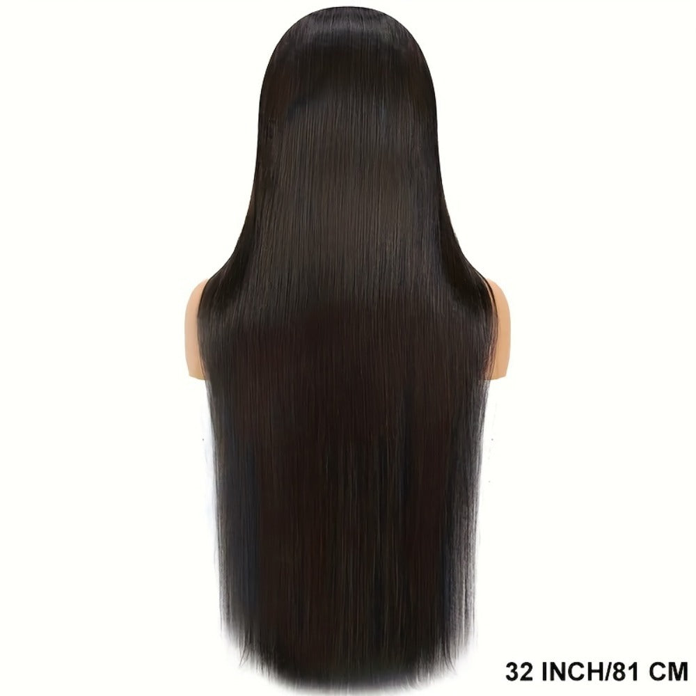 Wear and Go Wig Human Hair 4x4 HD Lace Closure — Glueless, Pre-Plucked, 200% Density, Straight, Pre-Cut Lace, Ready to Wear Wig for Women, Natural Black, 16–36 Inch