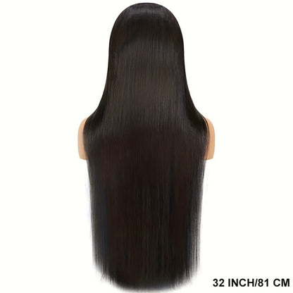 Wear and Go Wig Human Hair 4x4 HD Lace Closure — Glueless, Pre-Plucked, 200% Density, Straight, Pre-Cut Lace, Ready to Wear Wig for Women, Natural Black, 16–36 Inch