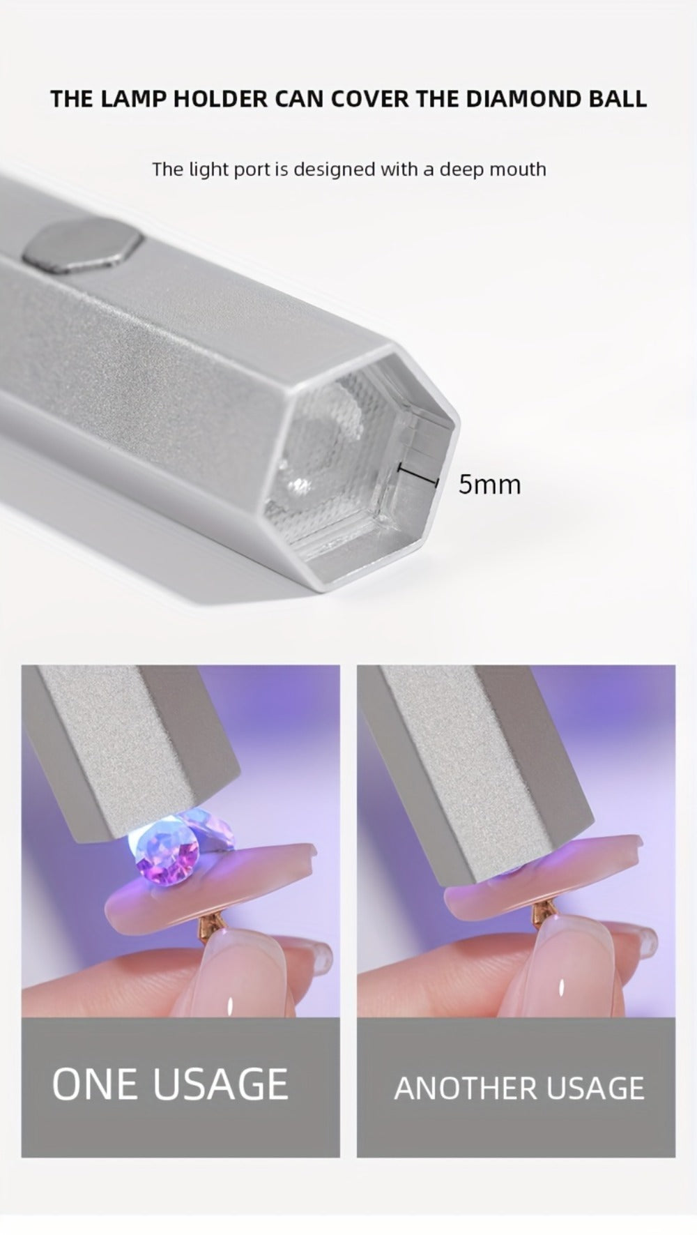 Handheld Nail Dryer Gel Lamp Small Nail Polish Fast Dry Mini USB LED Lamp Manicure Tool for Gel Polish