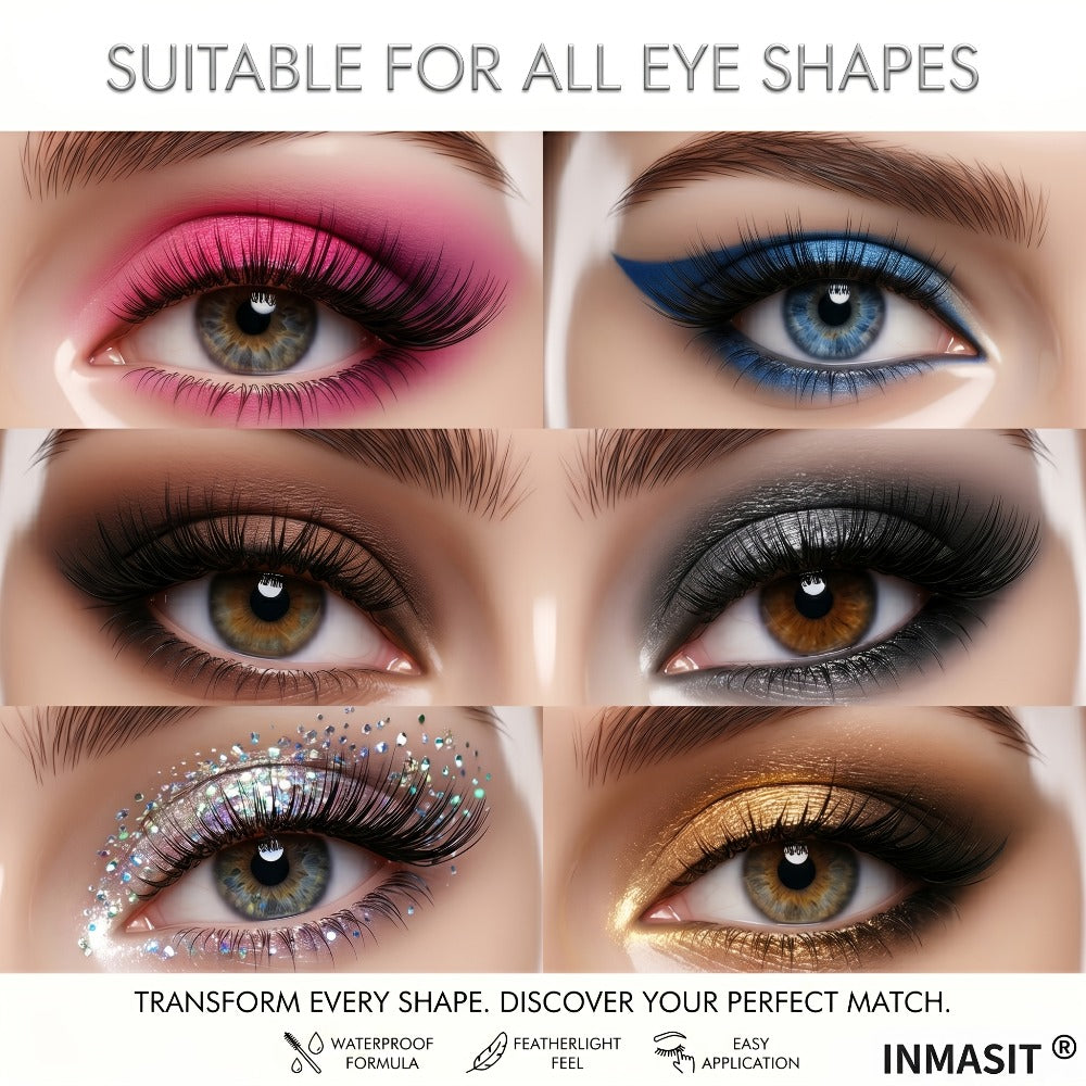 Local Repository Magnetic Eyelashes - Magnetic False Eyelashes Set, Glue-Free, Black/Pink Options with Applicator, Reusable & Waterproof Cat Eye Style, Ideal for Daily Wear/Parties/Valentine's Day Gifts, Must-Have for Women's Makeup