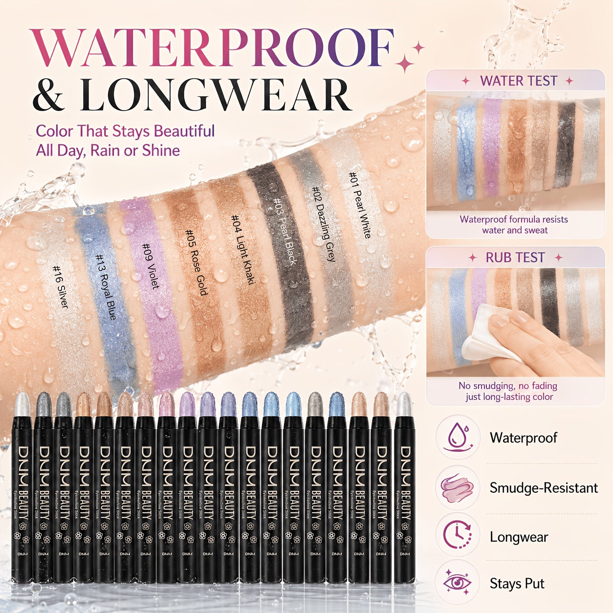 [Mother's Day Gift] 16-Color Highly Pigmented Eyeshadow Stick Set, Waterproof And Long-Lasting, Matte And Shimmer Finishes, Perfect Mother's Day Gift For Her