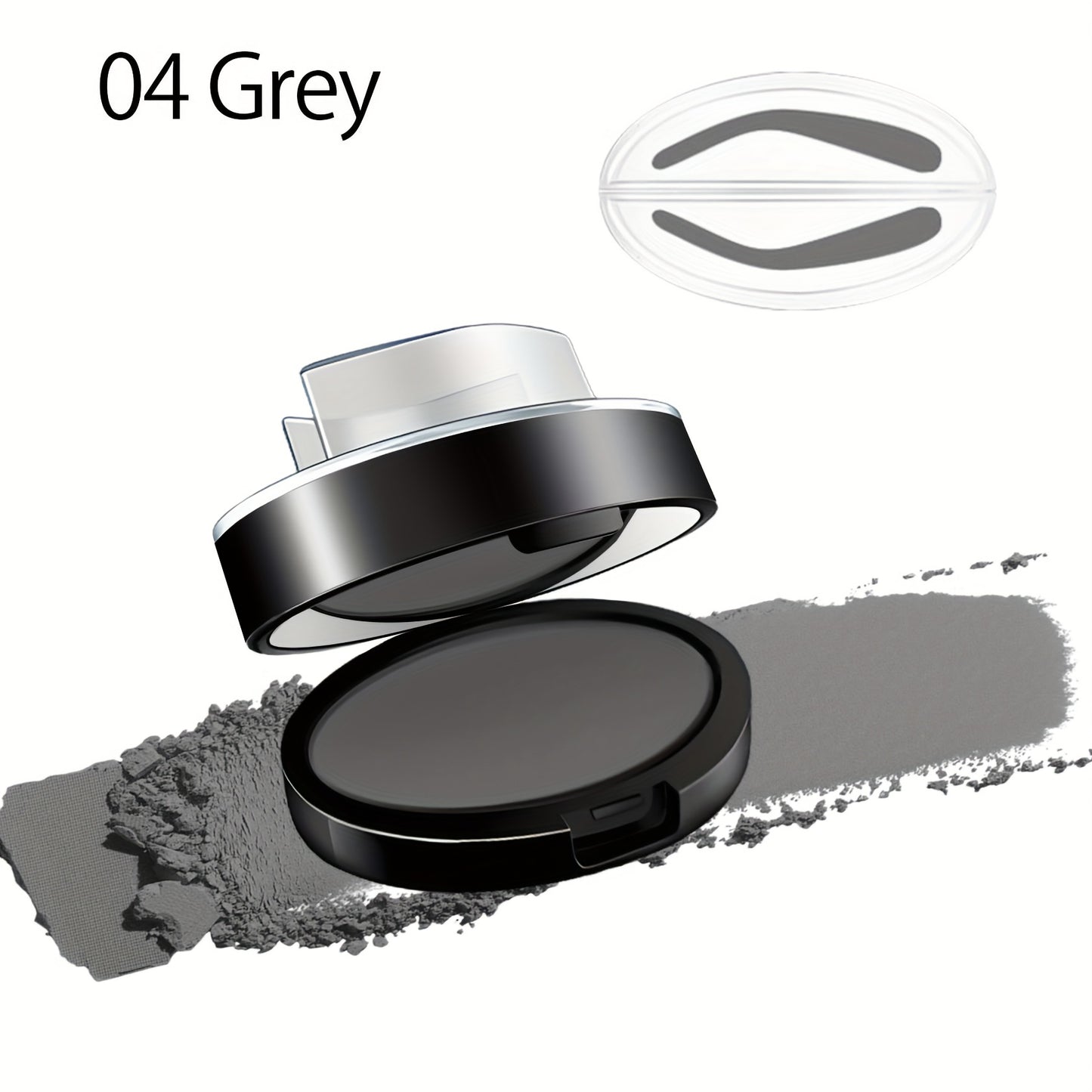 Eyebrow Stamp Powder Waterproof Natural Arched Brow Shaping Kit, Long-Lasting Eyebrow Makeup for Women, Works on Dry & Oily Skin — Grey, Light Brown, Dark Brown