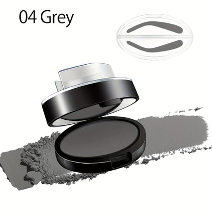 Eyebrow Stamp Powder Waterproof Natural Arched Brow Shaping Kit, Long-Lasting Eyebrow Makeup for Women, Works on Dry & Oily Skin — Grey, Light Brown, Dark Brown