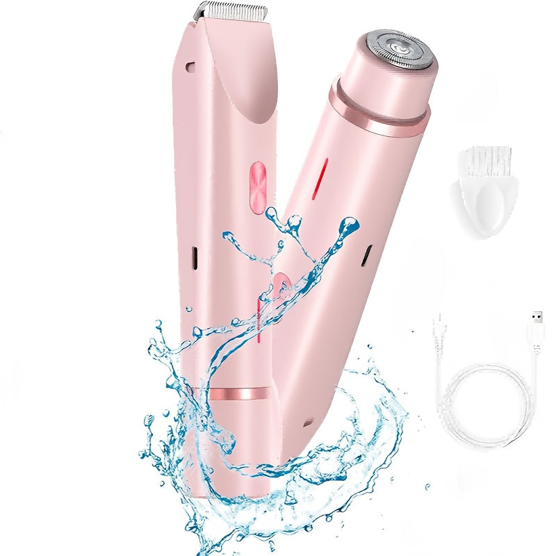 Women's Bikini Electric Razor, 2in 1 Dry/Wet Bikini Razor And Facial Razor, USB Rechargeable, for Bikini, Underarms, Legs, Arms, Face, Portable, Durable, Women's Gift Choice