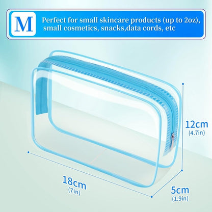 TSA Approved Clear Toiletry Bags Set of 24 Transparent Travel Makeup Organizer Pouches Medium Size Airport Security Quart Bag White Rose Red