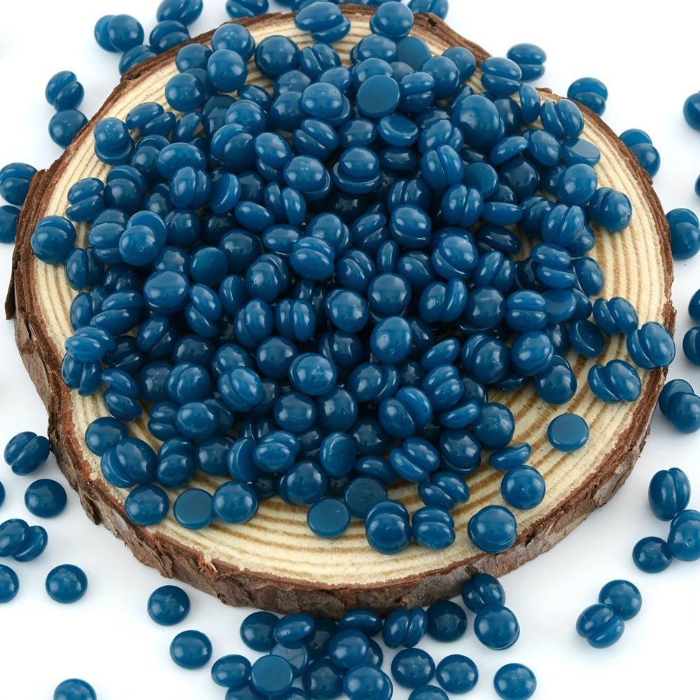 Hard Wax Beads for Hair Removal - 450g Brazilian Hard Wax Beads with Strong Adhesion, Precision Waxing for Body, Bikini, Legs & Underarms, At-Home Wax Kit for Women, Dark Blue & Light Blue