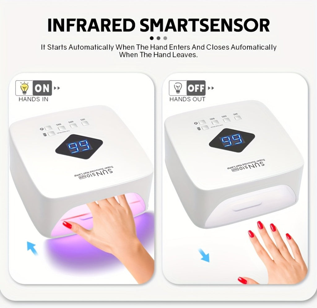 Rechargable LED Nail Lamp Dryer with HD Display Smart Nail Drying Lamp for Fast Dry All Gel Nail Polish Manicure Tools