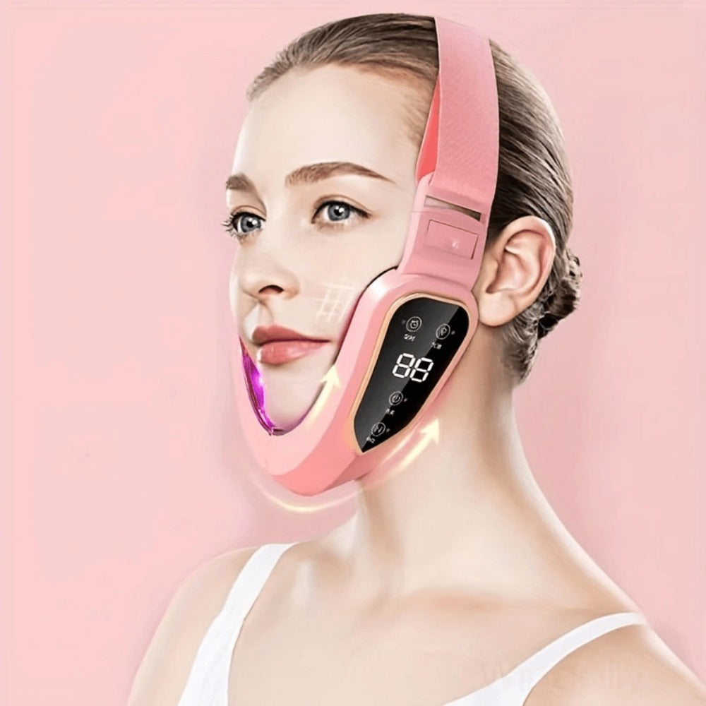 V-face Massage Advanced 6-speed Machine - USB Rechargeable Light Beige Facial Massager, Perfect Gift for Girlfriend