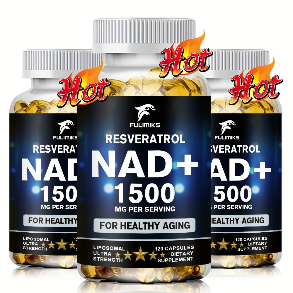 120 NAD+ Supplement Capsules with Resveratrol | Daily Vitality, for Men and Women, Brand: FULIMIKS