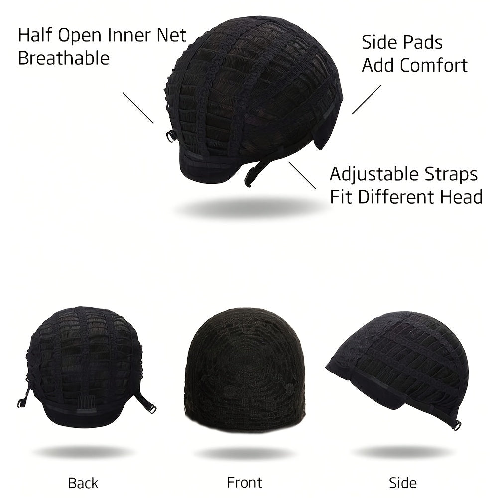 16" Blunt Cut Straight Bob Wig with Bangs - Heat Resistant Synthetic Hair, 180% Density Rose Net Cap, Silky Straight Black Wig for Women & Men, Business, Party & Daily Wear