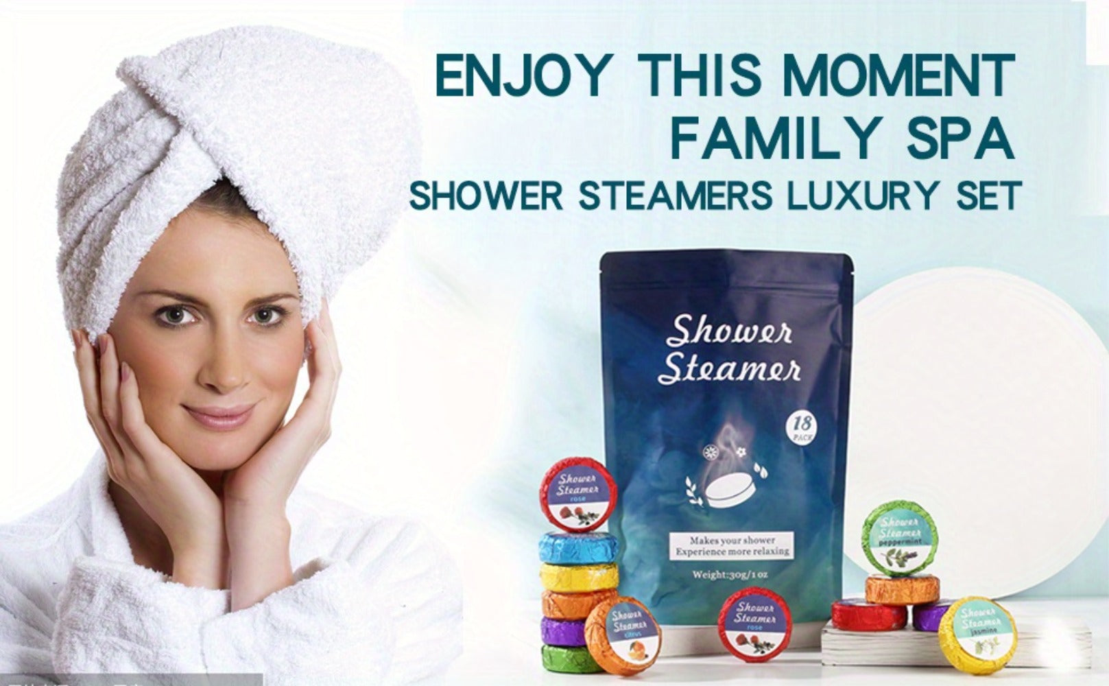18pcs Shower Steamers Gift Set with Essential Oils - Eucalyptus, Rose, Jasmine, Citrus, Peppermint, Lavender, Home SPA for Travel Daily Necessities, Birthday Gifts, And Perfect for Halloween And Christmas Gift