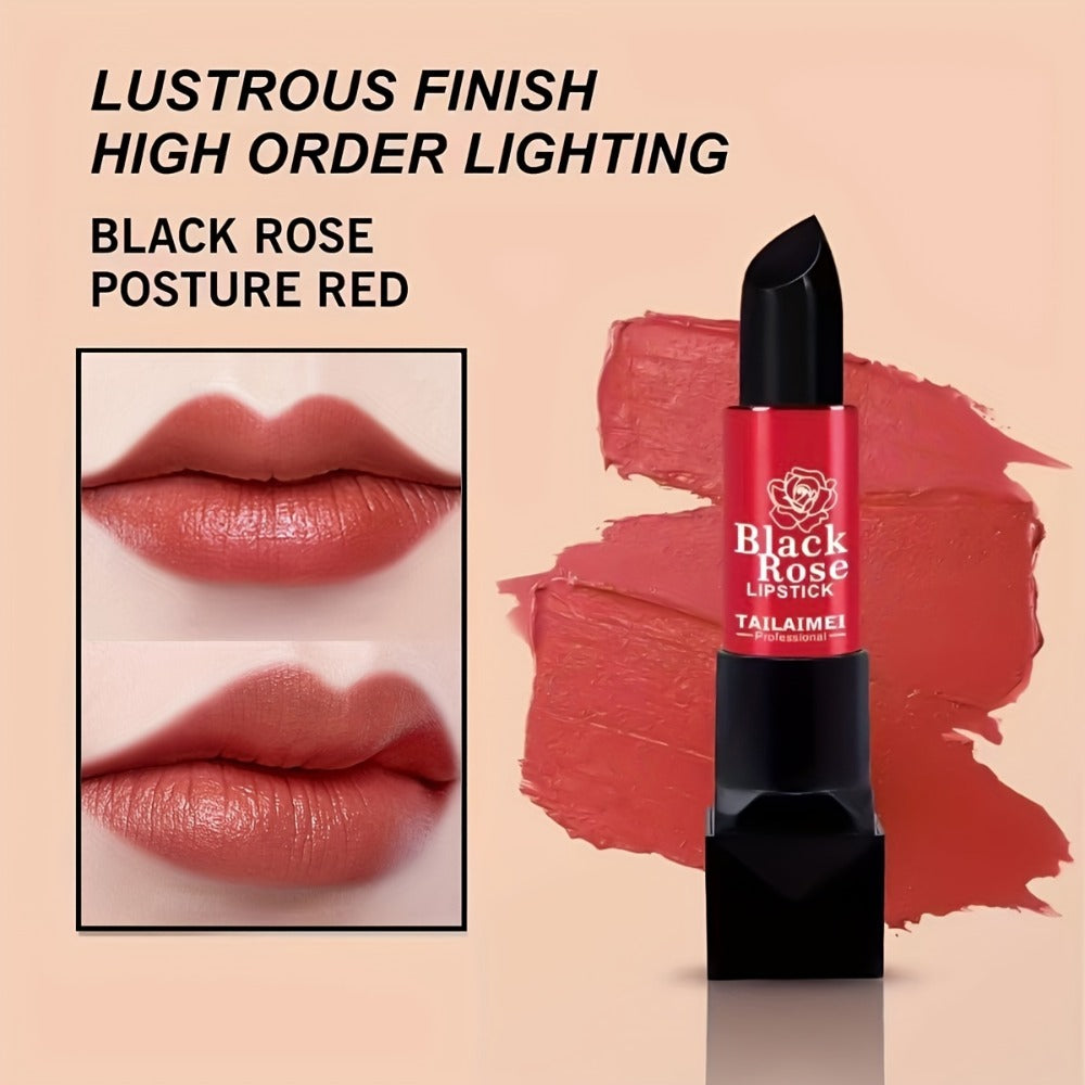 Matte Red Shine Lipstick by Black Rose, Long-Lasting And Moisturizing, with a Non-Stick End for Your Lips