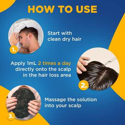 Minoxidil 5% Topical Solution for Men Hair Regrowth - Kirkland Signature Extra Strength, 6-Month Supply, 6 x 60ml Bottles with Dropper Applicator