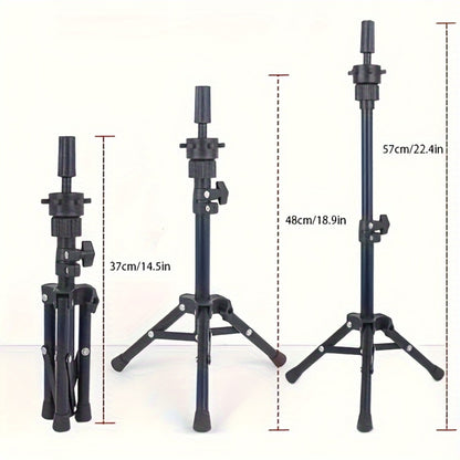 Wig Stand with Mannequin Head Canvas Block Set — 22 Inch Tripod Stand, T-Pins & Bristle Brush Included, Complete Wig Styling Kit for Home & Salon Use