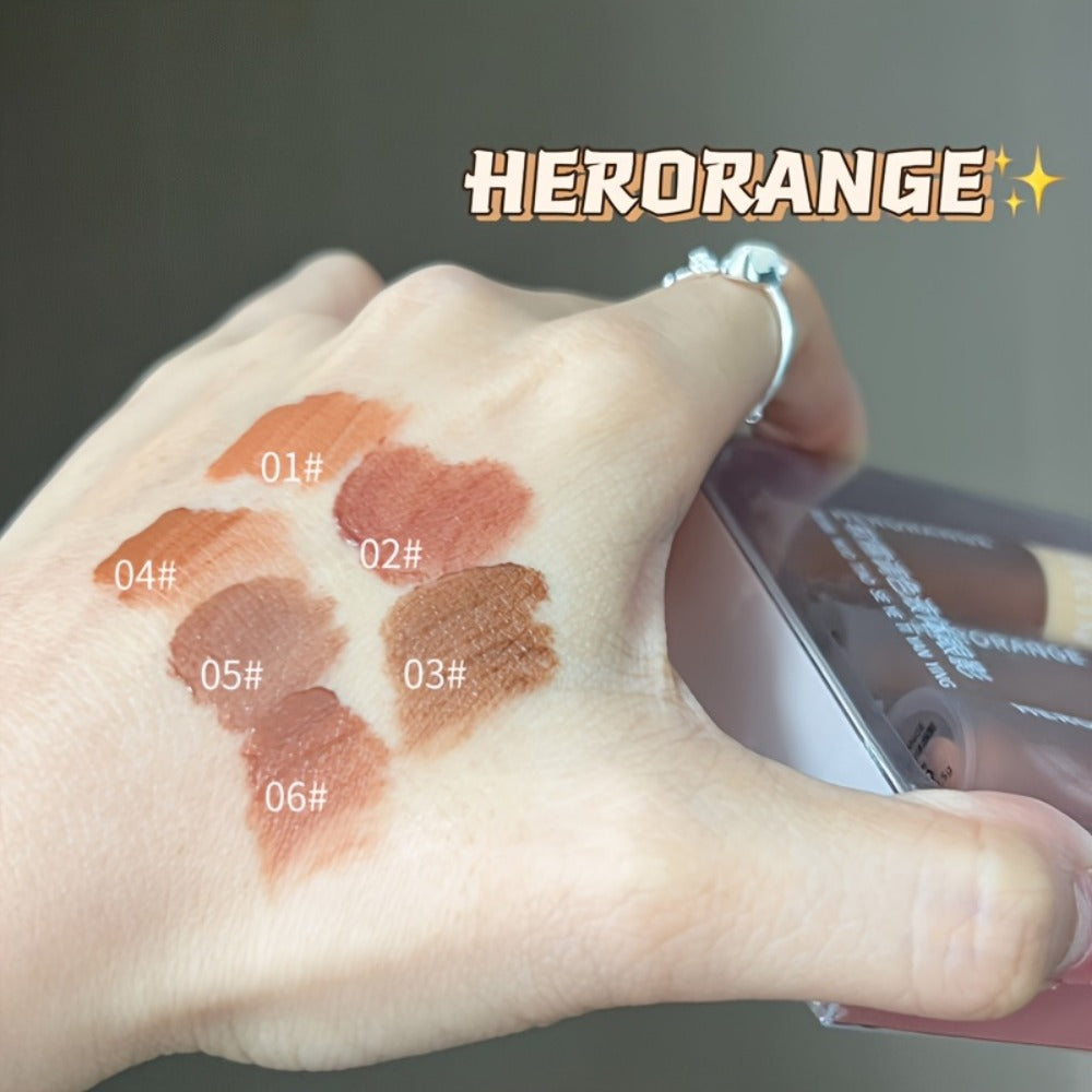 Matte Liquid Lipstick & Eyeshadow 2-in-1 Set 6PCS Velvet Chocolate Nude Brown Long-Lasting Waterproof Anti-Smudge Lip Glaze for Daily Party Stage Makeup