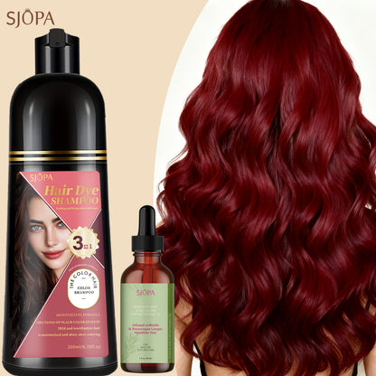 Hair Color Dyeing Shampoo 3-in-1 — Plant Squalane & Glycerin Formula | Colors, Conditions & Cleanses in One Wash | 10 Shades | Easy At-Home Hair Coloring