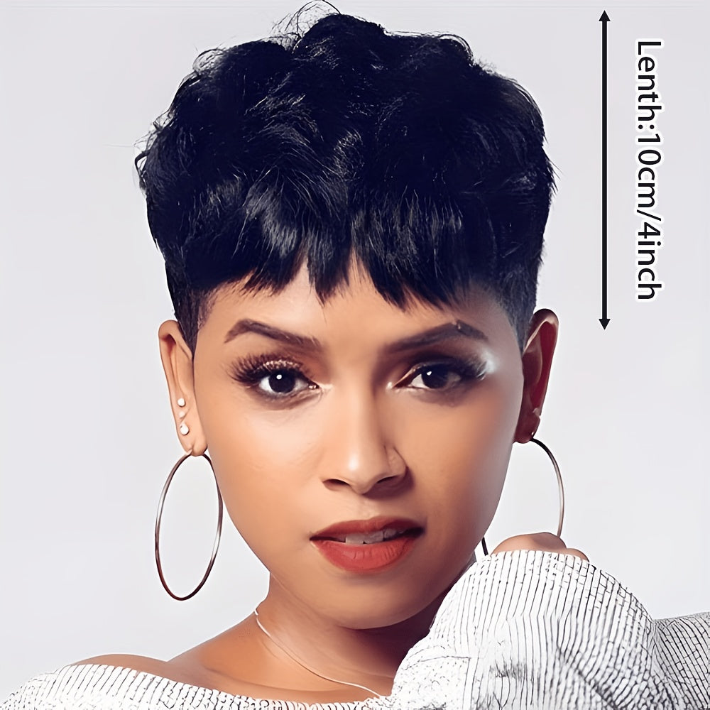 Synthetic Short Wigs for Women with a Short Pixie Cut, Featuring Heat-Resistant Wavy Hair, Perfect for Fashion