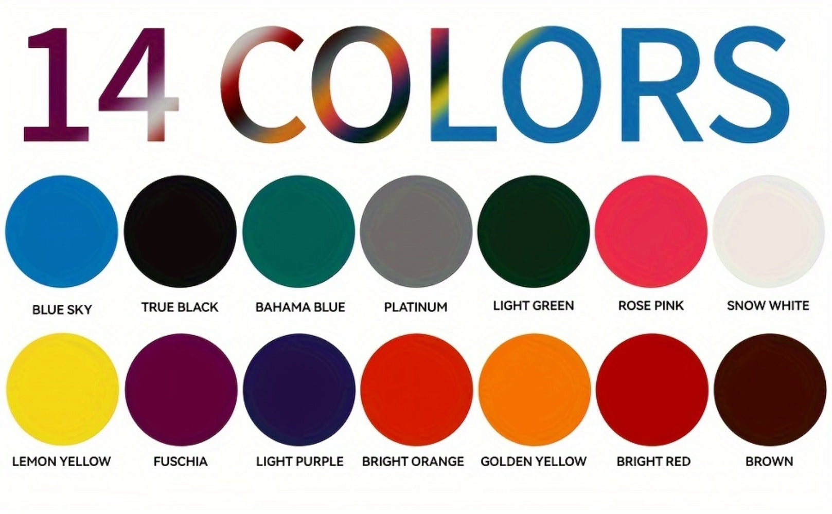 EIPTWH 14 Color Tattoo Ink Collection, 1/20Z15M// Bottle, Bright And Vivid Tattoo Ink Supplies FWTI14-15