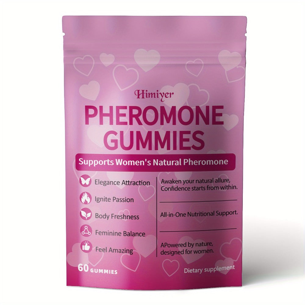 Women's Pheromone Gummies - Natural Attraction & Confidence Booster with L-Arginine, Maca, Beetroot & Pheromone-Enhancing Herbs - 30-Day Supply (30 Gummy Vitamins) - Gluten-Free Strawberry Flavor for Body Freshness & Feminine Balance