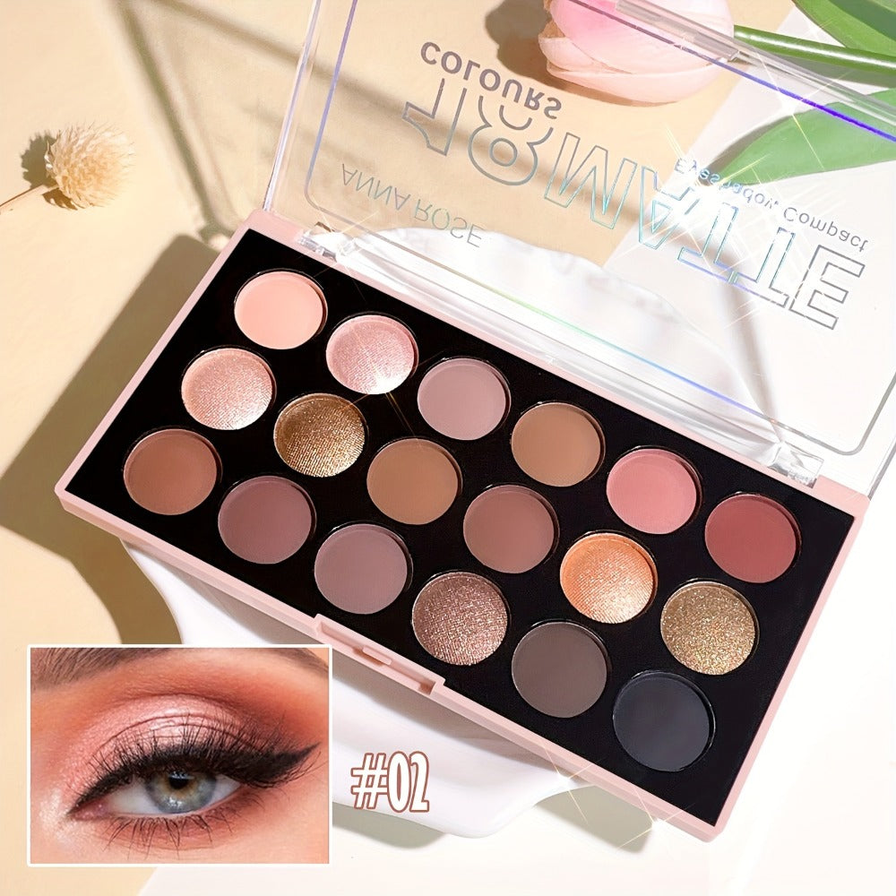 Eyeshadow Palette 18 Colors - Matte & Shimmer Waterproof Sweatproof Long-Lasting Formula, Professional Eye Makeup for Everyday & Glam Looks, Valentine's & Christmas Gift