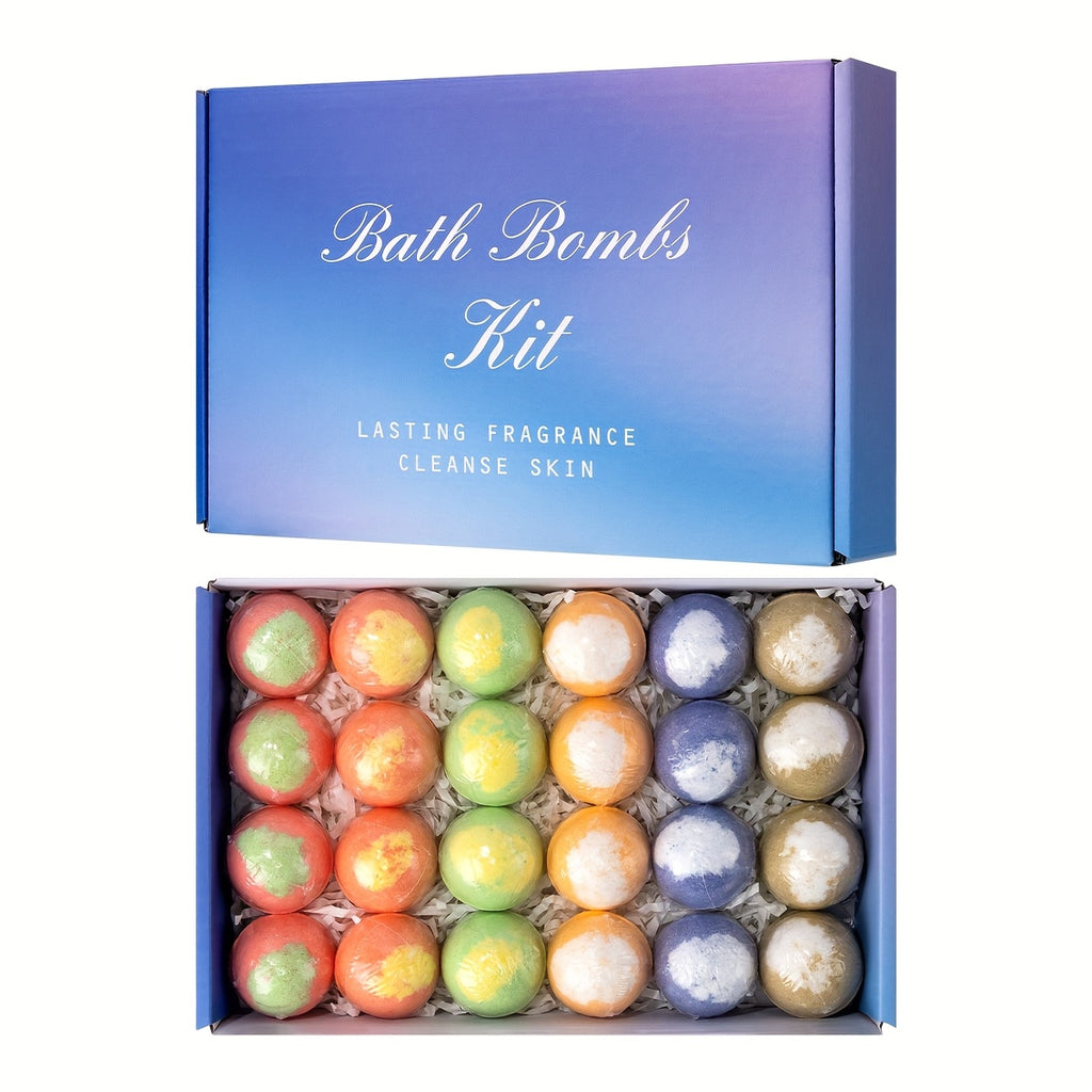 A New Set Of 24 Bath Bombs Handmade Bubble Bath Fizzes Rich In Essential Oils, Perfect For Wife Girlfriend Sisters On Birthday Christmas Halloween Anniversary Best For Festival Gift