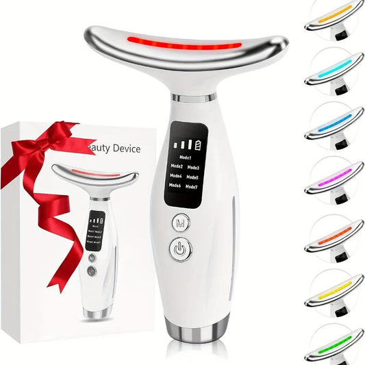 7-in-1 Facial and Neck Beauty Device, Multifunctional Rechargeable Face & Neck Massager - Perfect Gift for Women & s, Christmas Present, Neck And Face Lifting Massager, Face Massager, Face Massager for Women