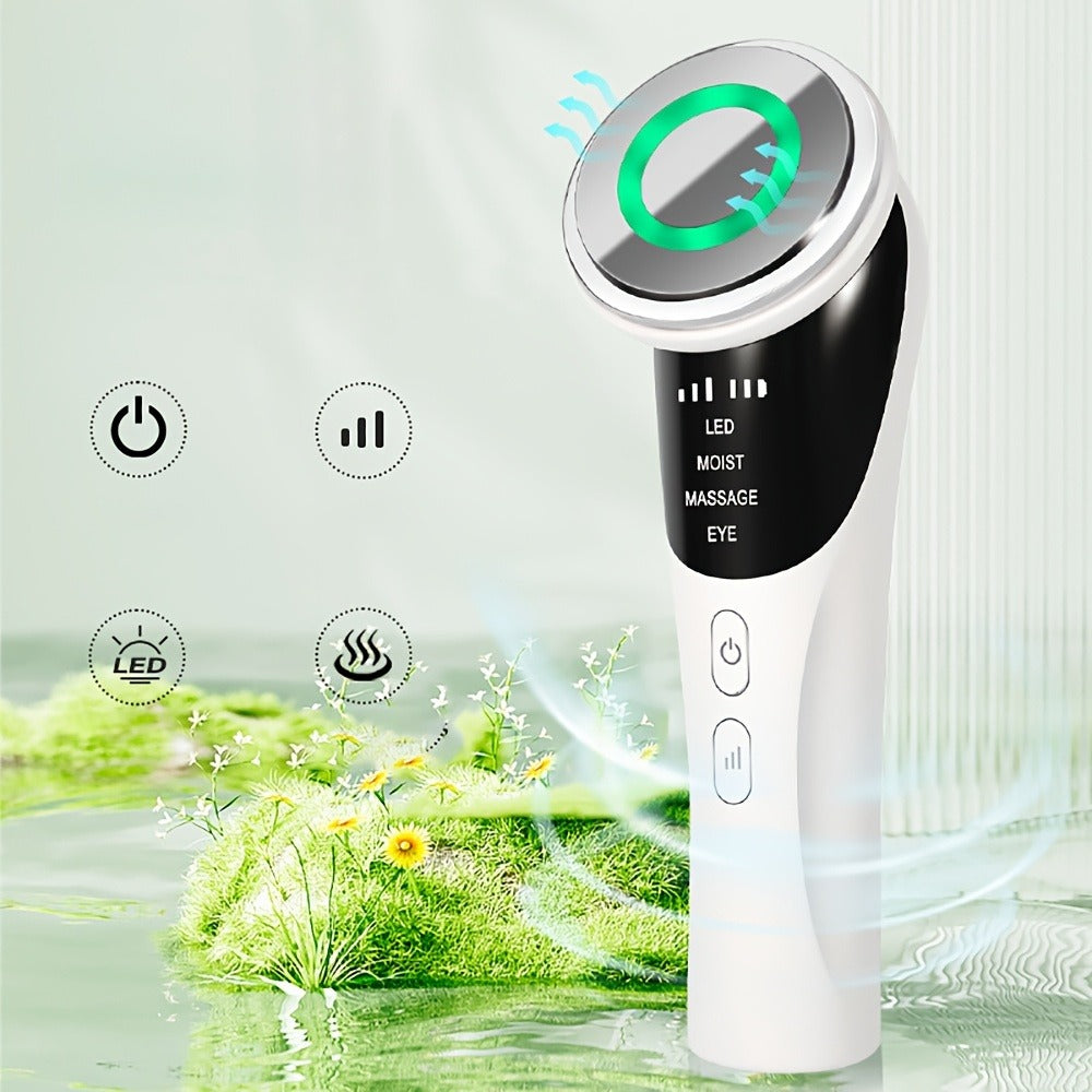 4-In-1 Beauty Massager with LED Light - Cold Photon Technology, Rechargeable Lithium Battery, USB Charging, Ideal for Face, Neck, And Eye Massage, Beauty Device | Modern Aesthetic | Rechargeable Battery Gift for Mom on Mother'S Day