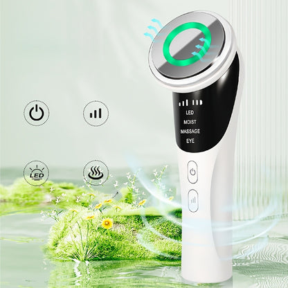 4-in-1 LED Beauty Massager for Face Neck Eye - Cold Photon Technology, USB Rechargeable Skin Care Device, Gift for Women