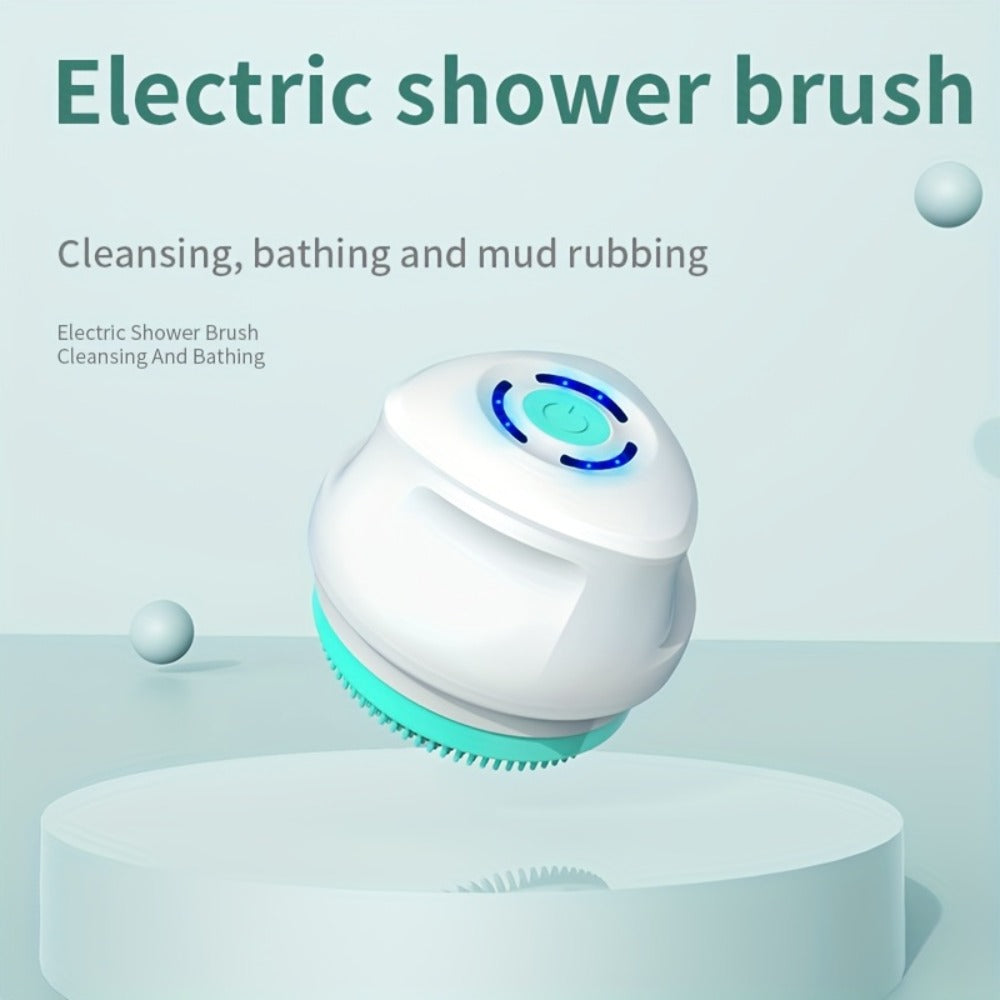 5-in-1 Electric Body, Back and Face Shower Brush, Soft Exfoliating Brush and Rotating Cleanser - Suitable for Full Body, Back and Face - Home Spa Essentials - Shower Back Scrub, Body Care Equipment, Ergonomic Handle