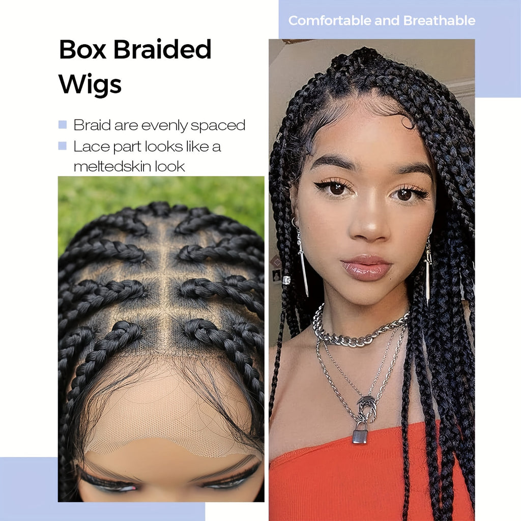 Full Lace Hand-Crafted Lace Front Wig Majestic Extra-Long Tail Curly Braids Lace Frontal Braided Wigs Curly Braids Wig with for Women
