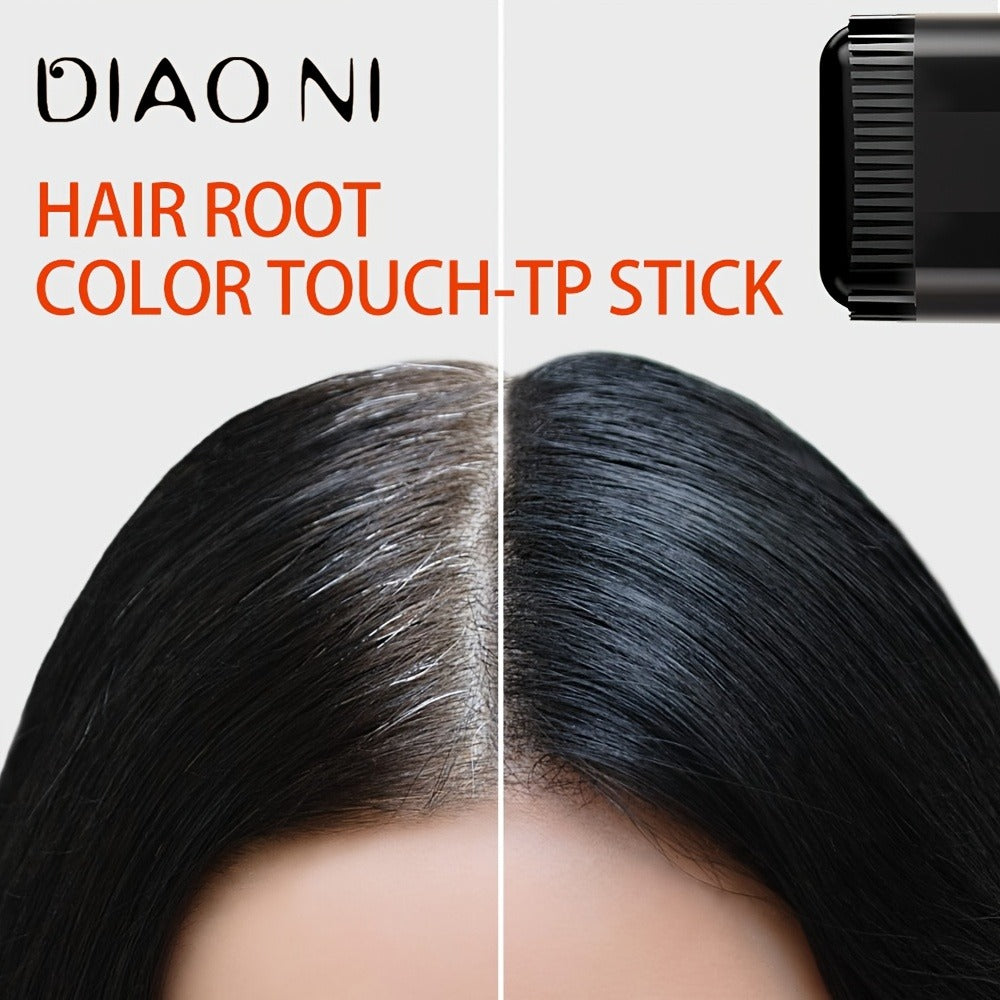 Disposable Hair Root Touch-Up Stick 2pcs - Portable Gray Coverage Hair Dye Stick with Plant-Based Squalane | Long-Lasting | 3 Shades | All Hair Types