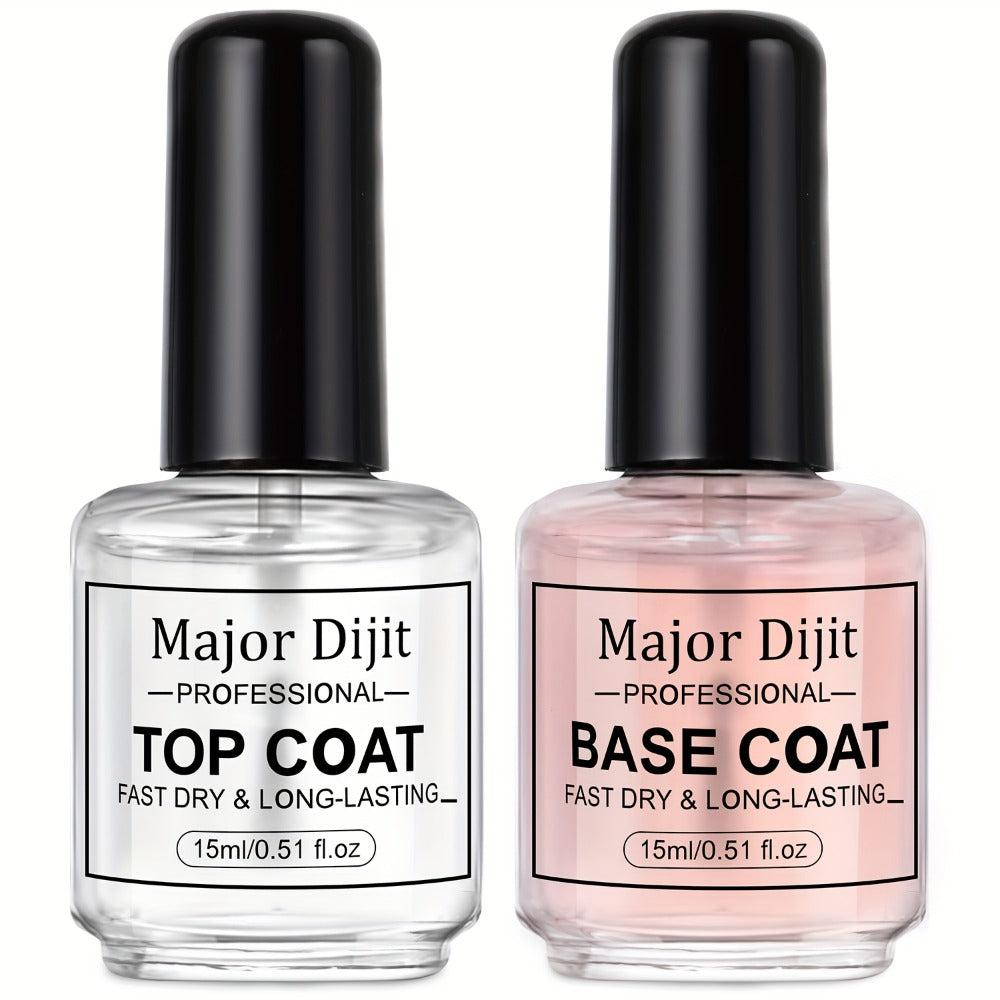 Nail Care Kit: Base Coat, Top Coat/Nutrient Oil/Drying Agent Set, 15ml/0.5oz, High Gloss, Long-lasting, Air Dry, Non-gel, Suitable For Home Nail Care