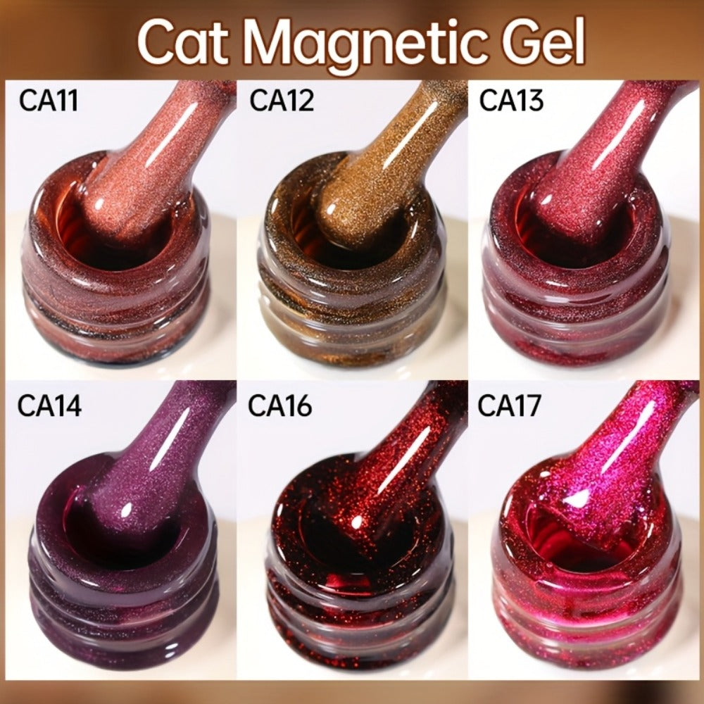 1 UR SUGAR Magnetic Gel Nail Polish - Quick-Dry Soak Off Cat Eye Magnetic Formula Suitable for /LED, Magnetic Stick Compatible Gel Polish - Professional & for Nail Art, Fall Winter Plum & Bordeaux Hues