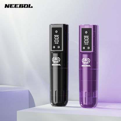 Wireless Rotary Tattoo Machine — Neebol Cordless Tattoo Pen, 6-8 Hour Battery Life, Portable Design, for Professional Artists & Beginners, Black Pink Purple