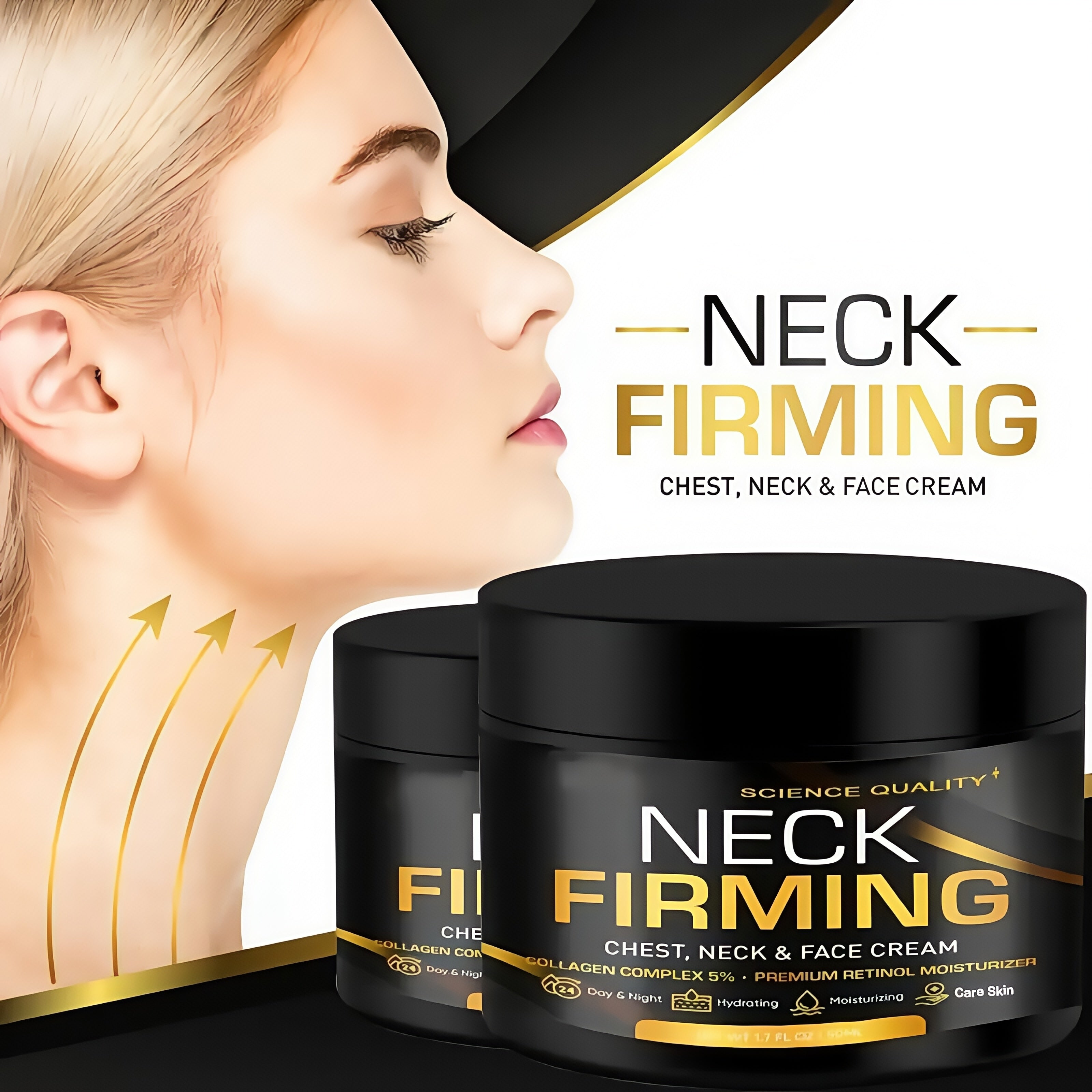 1.69oz Advanced Retinol Neck Firming Cream Suitable for Skin Types - Collagen & Hyaluronic Acid, Night Cream for Face, Chest & Neck, Day/Night Moisturizer for Lifting, Hydration & Firming Gel