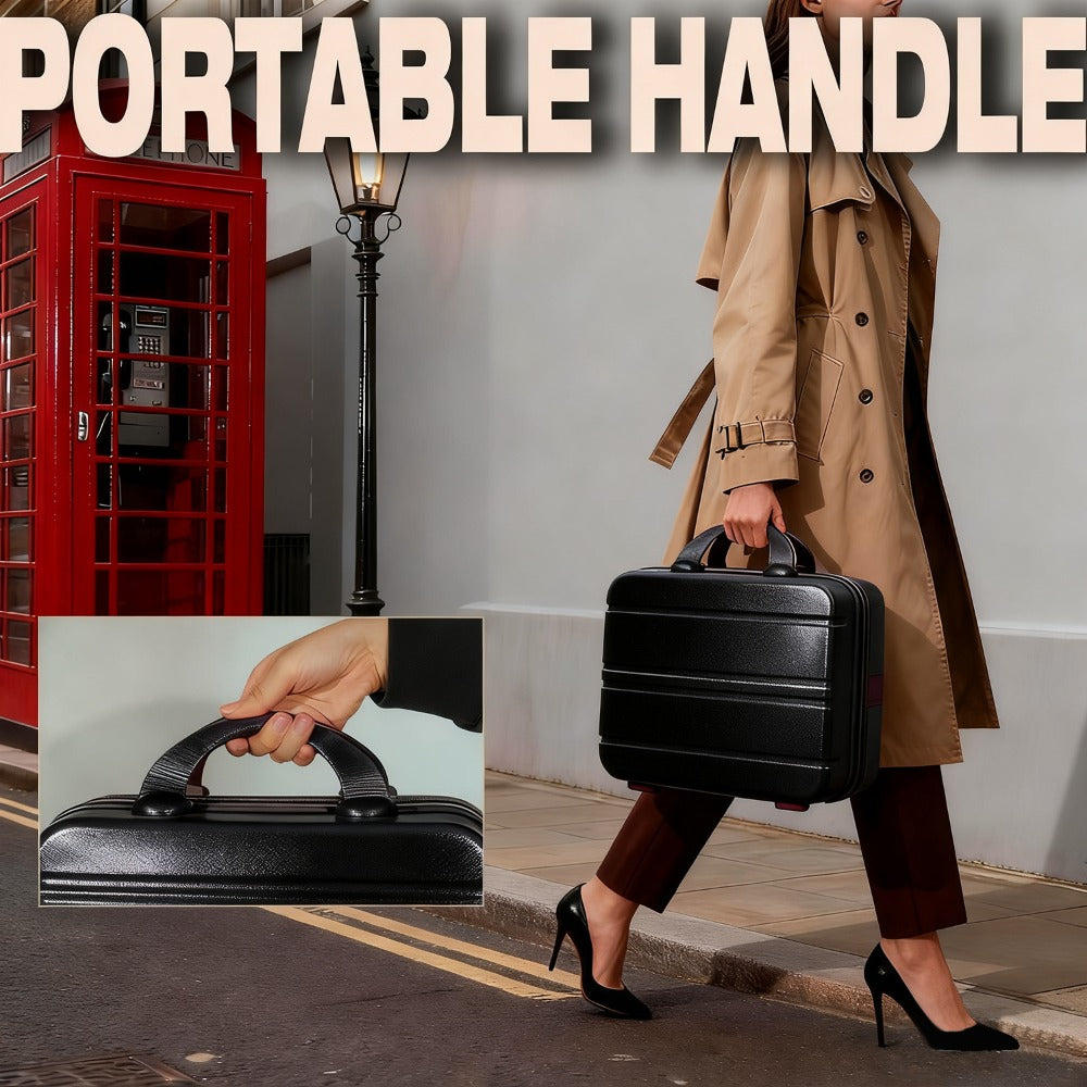 Portable Makeup Travel Case Hand Luggage, Pressure-proof Carrying Makeup Case Suitcase with Elastic Band, Small Hard Shell Cosmetic Case for Travel Camping.The Choice for Elegant Women