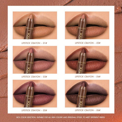 Matte Lip Liner Set 6 Pcs – Long Lasting Smooth Contouring Non-Smearing Lip Pencil, Various Shades to Outline & Fill Lips, Precise Definition for All Skin Tones