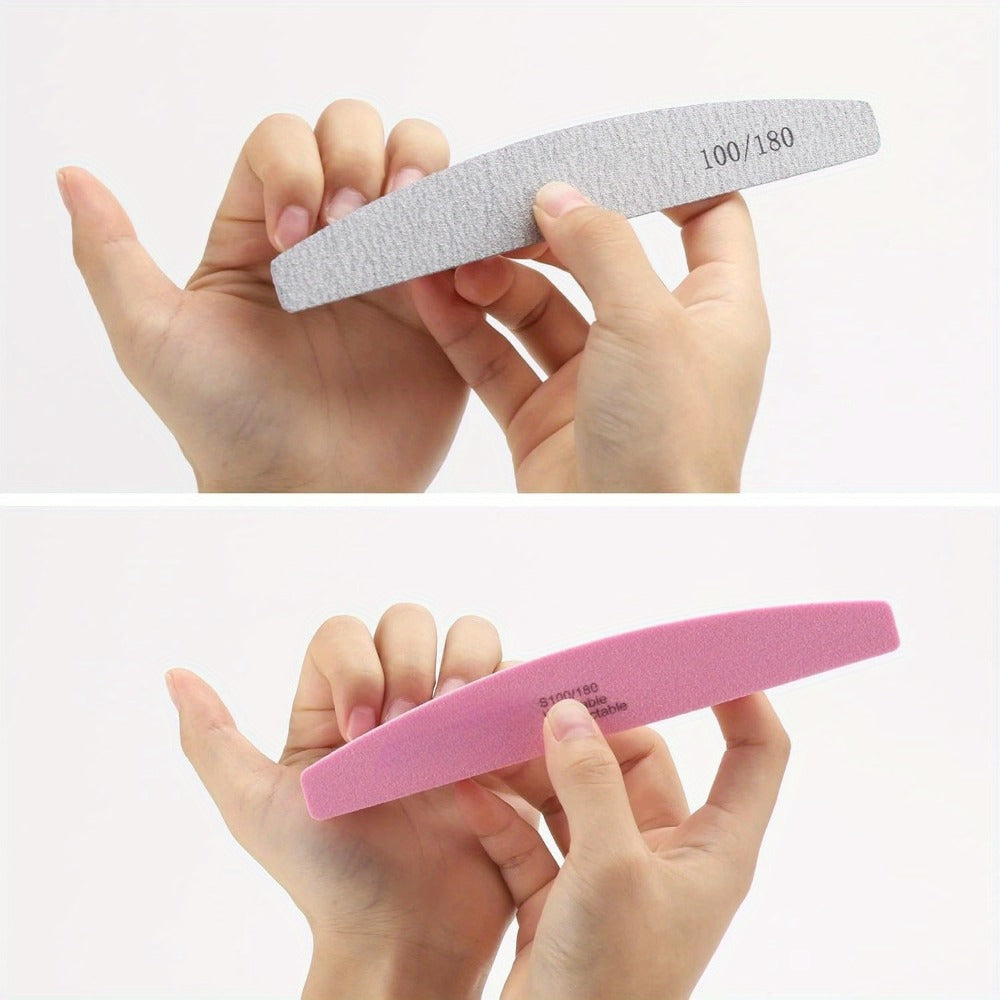 20/35pcs Professional Nail Files & Buffers - Heavy//Dusk/Dinner Bell (100/180 Grit) Double-Sided Sanding Boards, Reusable Polishable Blocks for Manicure, Pedicure - Suitable for & Salon Use, Non-Removable Abrasive Faces