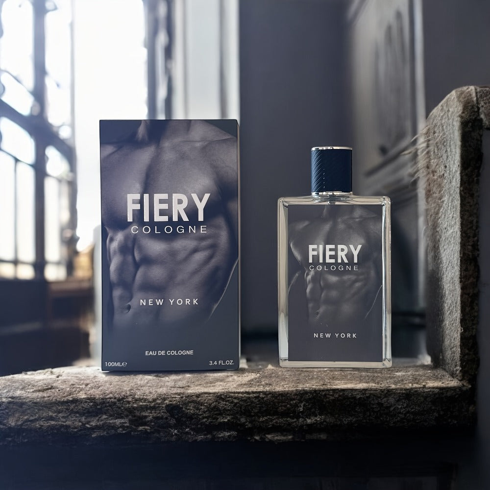 Fiery New York Men's Cologne Eau de Parfum Spray - Long Lasting Bold Citrus Spice Scent with Lemon Orange Cardamom - Mens Perfume for Daily Wear Dates & Gifting