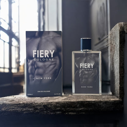 Fiery New York Men's Cologne Eau de Parfum Spray - Long Lasting Bold Citrus Spice Scent with Lemon Orange Cardamom - Mens Perfume for Daily Wear Dates & Gifting