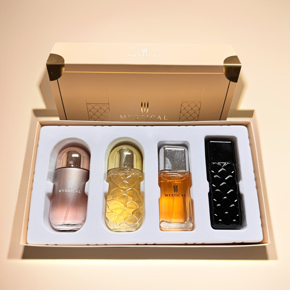 Perfume Gift Set for Women 4 Pieces - Mini Travel Fragrance Set Long Lasting, Unisex Cologne Spray Portable Gift Box for Mother's Day Valentine's Day Birthday 20ml 30ml