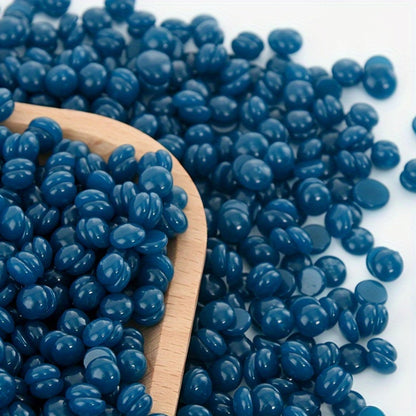 Hard Wax Beads for Hair Removal - 450g Brazilian Hard Wax Beads with Strong Adhesion, Precision Waxing for Body, Bikini, Legs & Underarms, At-Home Wax Kit for Women, Dark Blue & Light Blue
