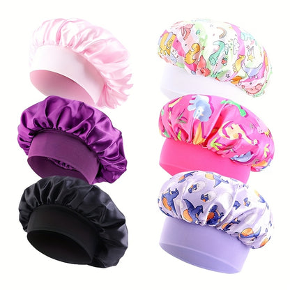 Shower Caps 6 Pack Unicorn Colorful - Adjustable Reusable Printed Shower Cap with Elastic Band for Women, Spa, Salon, Bath & Travel | Waterproof Hair Cap Set