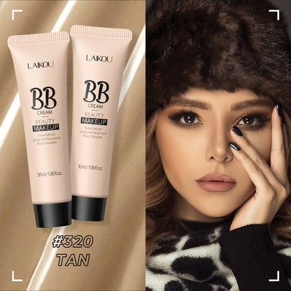 BB Cream 2PCS Set by LAIKOU – Waterproof Long-Wearing Foundation with Pore-Minimizing & Blemish-Covering Concealer, Glycerin-Infused Formula, 9 Shades, 30ml/1.06fl.oz Each