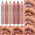 6pcs/ SET Nude Lipstick Pen Waterproof Sexy Nude Red Matte Lipstick Tint Contour Lip Liner Makeup Lasting Non-stick Cup Cosmetics