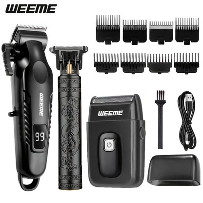 Men's Grooming Kit 3-in-1 Hair Clipper Trimmer Shaver Set USB Rechargeable Cordless Electric Hair Cutting Kit for Men Home Barber Gift for Boyfriend Father