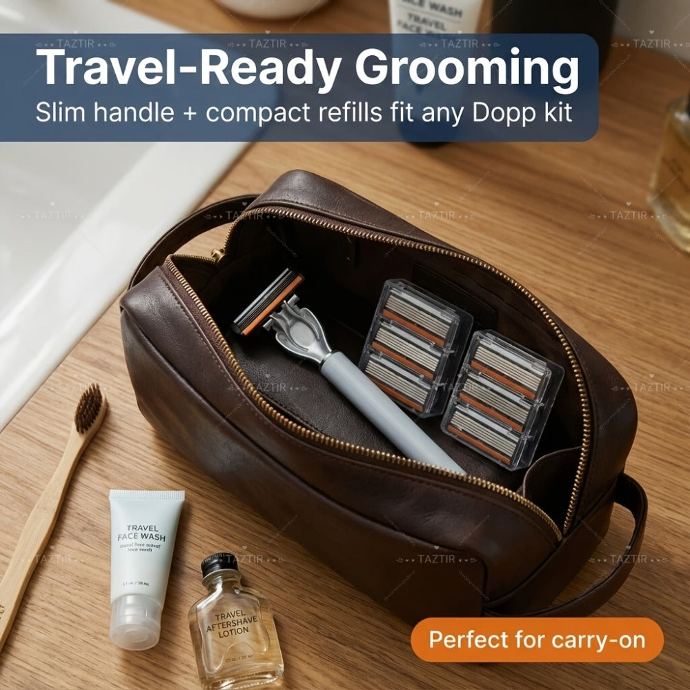 [2+72/96] Luxury Shaver with 6 Layers Of Blades, Contains 2 Handles&72 Replaceable Blades, Ergonomic Handle, Precision Design, A Smooth And Precise Beauty Kit for Men, Perfect Gift for Christmas, Valentine's Day And Other Festival