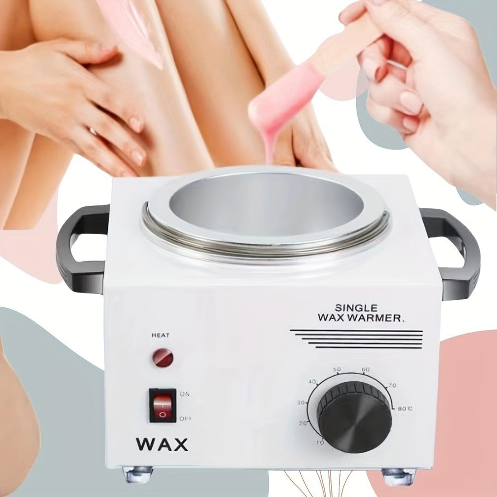 Wax Heater Warmer Electric Hot Facial Skin Hair Removal Pot SPA Tool Salon Adjustable Temperature Single-Wax Warmer(US)